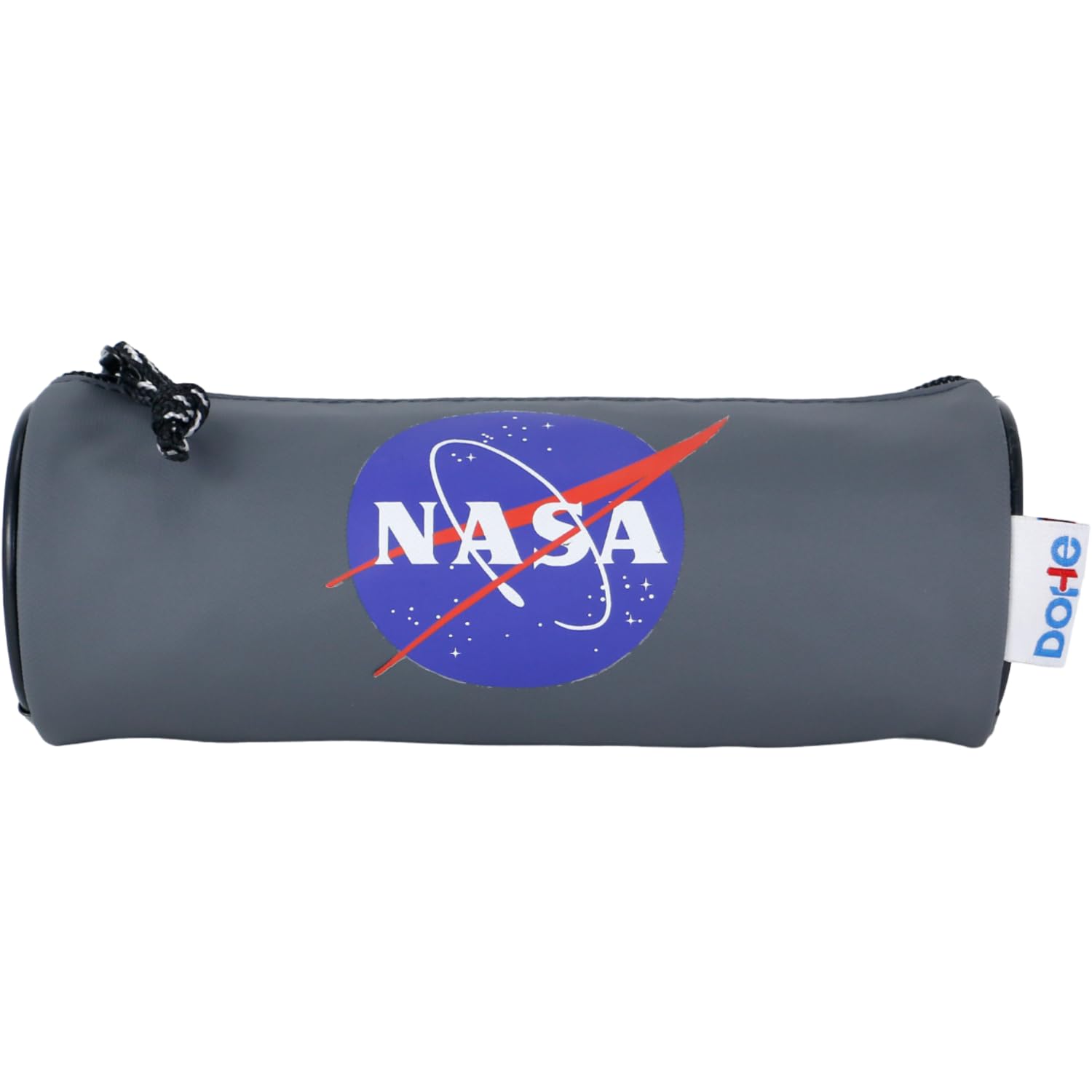 DOHE - Round School Pencil Case - Zipper Closure, Official License, Durable Polyester, 21x7.5x7.5 cm, School Supplies - NASA Grey - Grey - Image 2