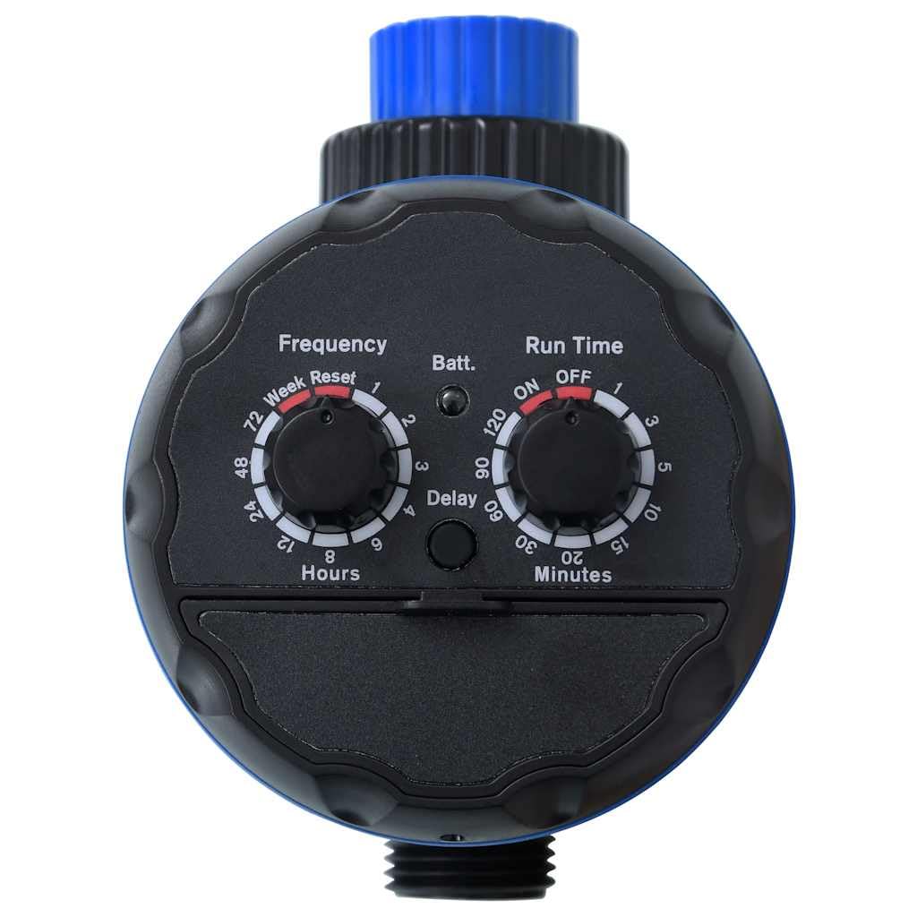 Timer nawadniania z 1 wyjściem i zaworami kulowymi, wodoodporny, 2 zawory, cykl od 1 do 72 h, czas pracy od 1 do 120 minut, do kranów 19 mm i 25 mm, nawadnianie ogrodu, nawadnianie trawnika
