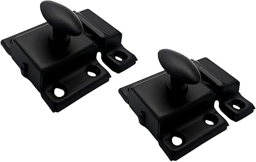 Miniatura 7 de QCAA Pestillo ovalado para armario y otros muebles, pequeño, chapado en latón, fabricado en Taiwán, paquete de 2