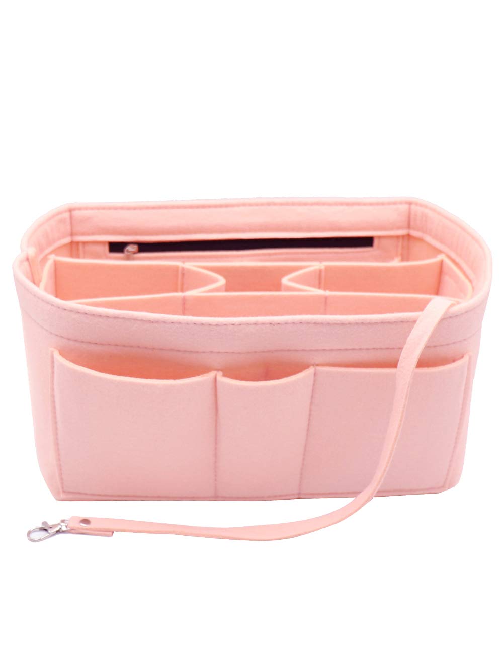Lexsion Pink Felt Insert Fabric Purse Organiser Bag, Bag Insert In Bag With Zip Inner Pocket Fits Neverfull Speedy 8010 M