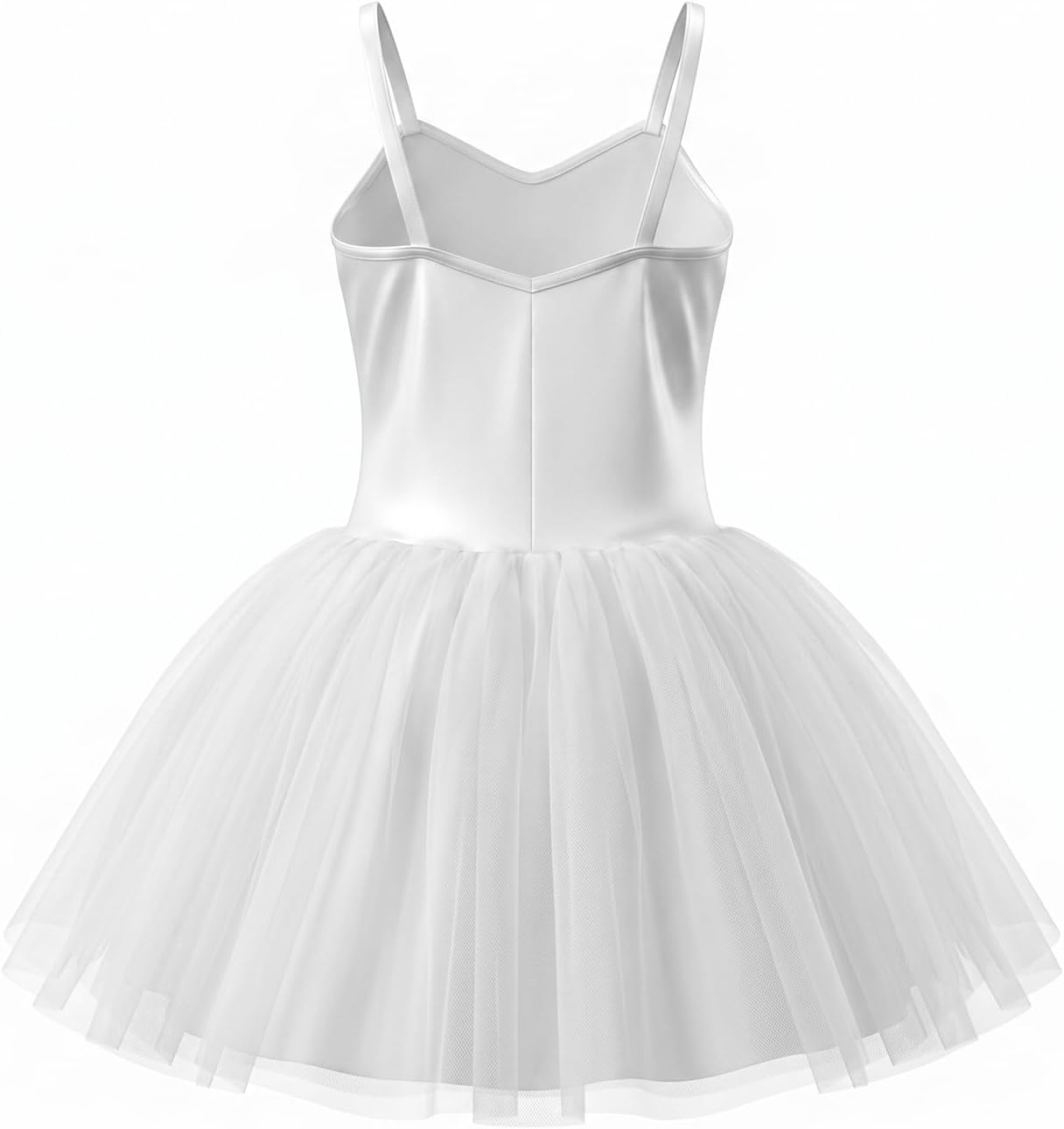Ballet Tutu Dress for Girls Swan Lake Feather Trim Sparkle Ballerina Costume with Tulle Skirt