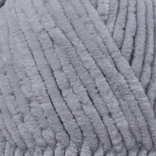 Utopia Crafts Velvet Lux Chenille Super Soft Chunky Yarn for Knitting and Crochet Yarn 2X 100g (Grey) - Image 3