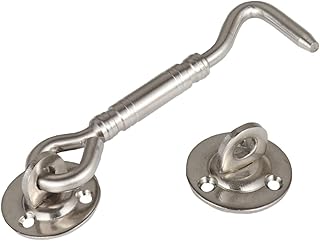 Uonlytech 1 Set Stainless Steel Window Catch Window Lock Hook Window Sliding Hook Barn Window Lock Stainless Steel Window Hook Old-Fashioned Window Hook Windproof Window Hook Hook up Cabin