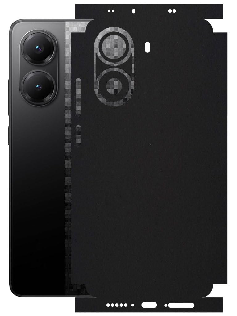 AtOdds Mobile Skin Sticker Wrap | Compatible for Poco X7 PRO (5G)| Scratchproof Matte Finish | Full Coverage for All Sides & Camera Protection (Matte Black)-image-48