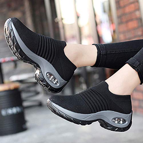 JITUUE Walking Shoes for Women Sneakers Athletic Non Slip on Fashion Running Platform Sock Mesh Lightweight Wedge Shoes3