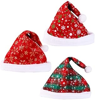 Santa Claus Hat Luxury Plush Christmas Santa Hat for Adults and Kids Big Thickened Christmas Hat Plush Brim Red Velvet Fabric Unisex Xmas for Christmas New Year Festive Holiday Party Supplies