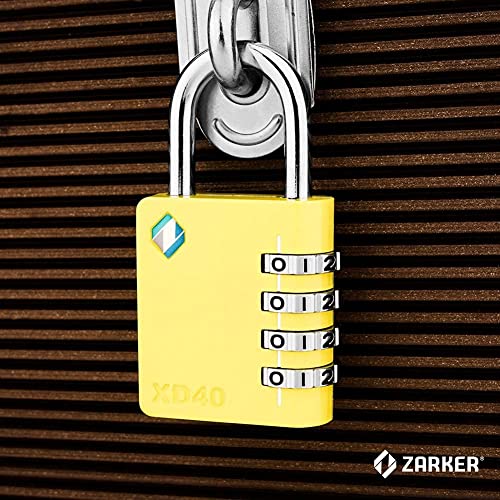 Image of XD40 Combination Lock, 4 Digit Padlock for School Gym Sports Locker, Fence, Toolbox, Case, Hasp Storage (1-Pack, Yellow)