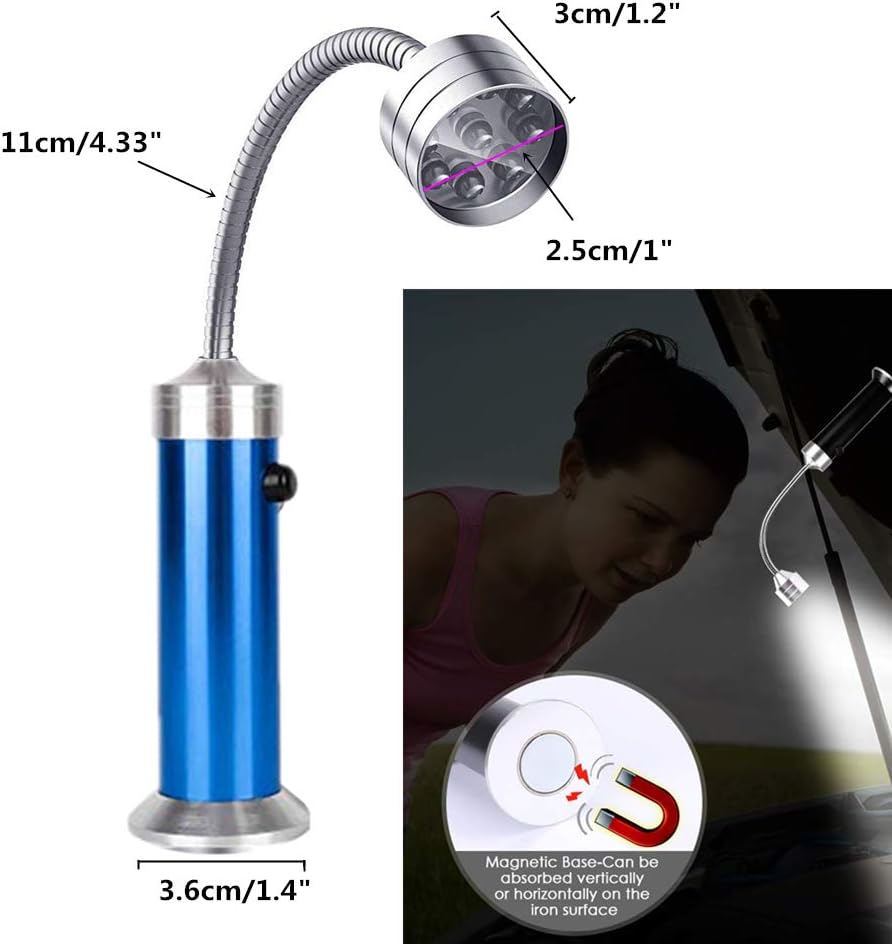 WeFoonLo Pack of 2, 360 Degree Flexible Gooseneck LED BBQ Grill Light Super Bright Barbecue Grill Light with Magnetic Base for Reading, Working, Outdoor Barbecue Grilling Camping Emergency (Black) : Patio, Lawn & Garden
