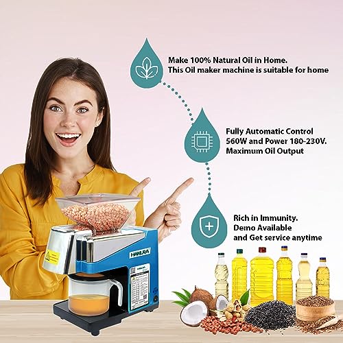 Image of HAKURA H2O-2B Comfort Oil Extractor Oil Maker Press Machine For Home 560 Watts (Blue)