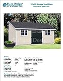 10' x 20' Deluxe Shed Plans, Lean To Roof Style Design # D1020L, Material List and Step By Step Included