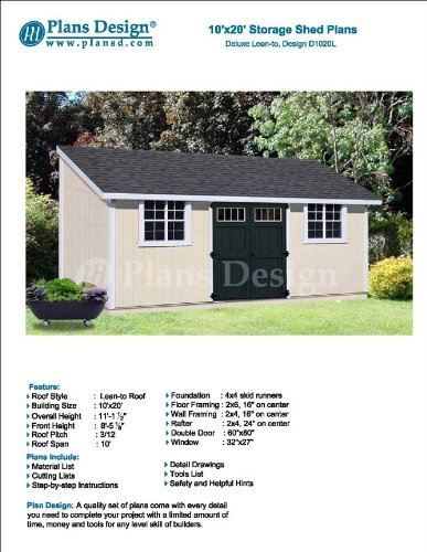 10x20 Lean-To Deluxe Shed