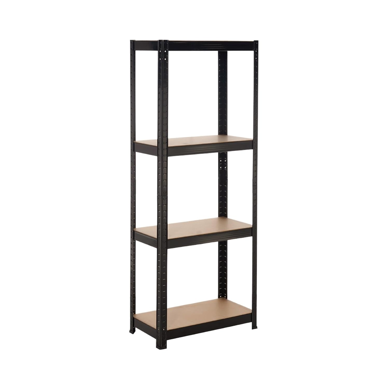 7H SEVEN HOUSE - Estantería Modular Metálica, Acero y MDF Antihumedad, Hogar, Trastero, Cocina, Oficina, Despacho, 4 Baldas Ajustables, Máx. 240Kg, 60x30x148cm (largo x ancho x alto), Color Negro