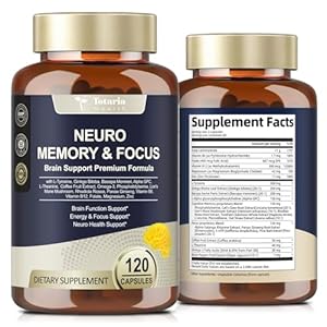 Totara C-ognitive Brain Supplements for Memory and Focus Men & Woman, L-Tyrosine Ginkgo Biloba, Bacopa Monnieri, Alpha GPC for Nootropic, Focus Supplement – Non-GMO, Gluten Free, Vegan