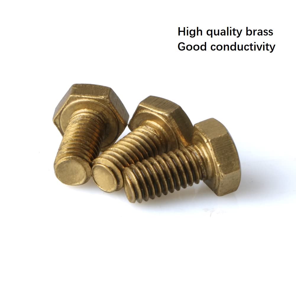 MACHSWON Sechskantschrauben M6x16mm - 10 Stück Messing Schrauben Set