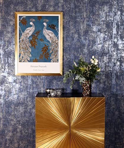 Arthouse Stone Textures Navy Blue & Silver Tones Wallpaper for Living Spaces & Feature Walls, Kitchen Bedroom Hallway Bathroom Wallpaper 10.05m x 0.53m Roll, Subtle Metallic Highlights 902108