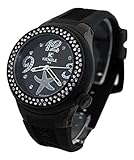  Waooh - beobachten Kienzle 720 3060 für Frauen - Schwarz Silikon-Armband - Schwarzes Zifferblatt - Black Box - Schwarz Lünette mit Strass