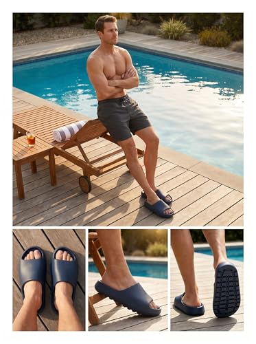 Image of Cloud Slides for Women Men, Unisex Recovery House Slides Indoor Outdoor, Waterproof Shower Shoes for Bathroom, Womens Mens Walking Sandals Comfortable