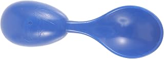 WRITWAA Cuchara antihalabinador cuchara de cucharada pequeña cucharita pequeñas cuchara redonda de seguridad cucharadas cuchara de cocina de caucho Azul