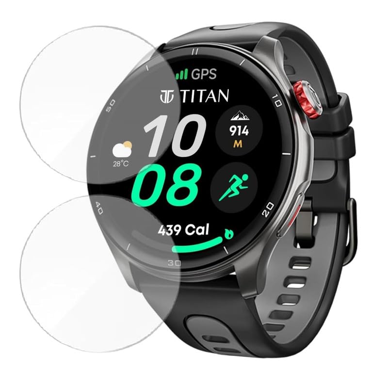 Image of 2 Pack Smartwatch Screen Protector for Titan Celestor 1.43 inch - Flexible TPU Screen Guard, Ultra Thin, Scratch Resistant, Bubble Free, Full Coverage - Not Tempered Glass