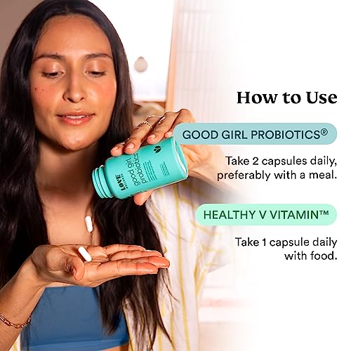 Love Wellness Good Girl Probiotics & Women's Healthy V Vitamin | Women's Vaginal Health Supplement | Vaginal Probiotics for Urinary Tract Health, pH Balance, Gut Health & Immune Support Supplement