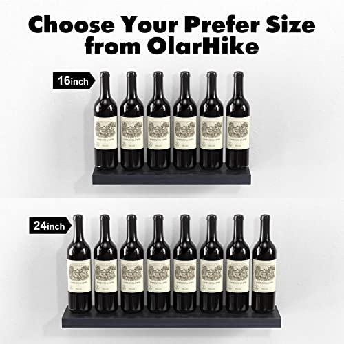 Olarhike Floating Shelves,Black Wall Mounted Solid Wood Books/Cat/Storage/Fake Plant Shelves,Wall Shelves For Home Room Bedroom Decor,Shelf For Bathroom Living Room Kitchen,16Inch #TOP6