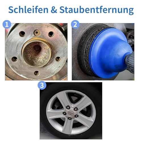 Alriedy Radnabenschleifer,kugelkopfschleifer,Auto 150mm Radnaben Bürste Für Felgenwechsel Und Rostentfernung Kfz Zubehör Mit Schleifkopf Für Einfache Reinigung