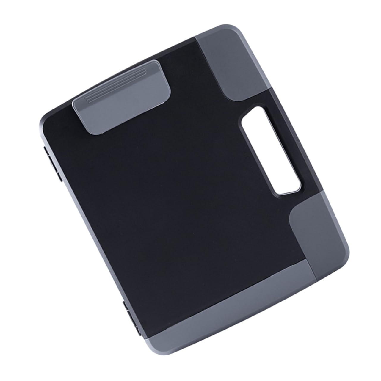 VILLCASE Boîte de Rangement pour Documents Fentes pour Trombones et Stylo en Plastique Noir, Légère, Poignée pour Bureau et Maison