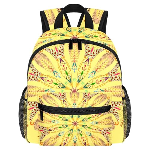 Sac à dos léger jaune mandala pour emporter vos essentiels sans effort