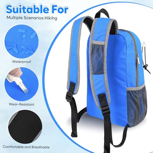 Mochila Ultraligera Plegable 15L Resistente al Agua Azul miniatura 4
