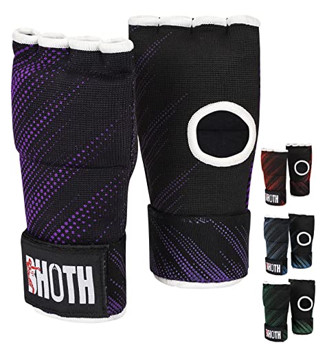 Bhoth Boxing Wraps, Gel Padded Boxing Hand Wraps, Boxing Gloves Inner Gloves (Pair) (S/M, Purple/Black) #TOP1