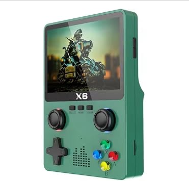 X6 Retro Taşınabilir Oyun Konsolu, 3,5 Ekran, Yeşil