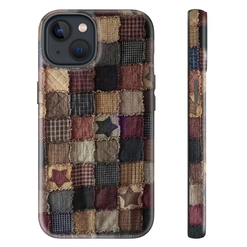 sallvmbek for iPhone 14 Case/iPhone 13 Case 6.1",Cute Checkered Print Pattern Aesthetic Design,TPU and Hard PC Protective Shockproof Slim Phone Cover for Women Girls