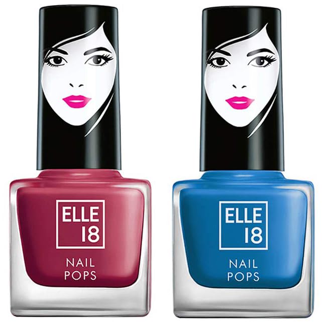 Elle 18 Nail Pops Nail Color Matte Finish 164 & Elle18 Nail Pops Nail Color 156, 15 Ml