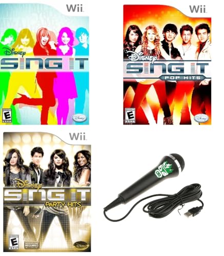 Karaoke Bundle for Wii - 3 Disney Sing It Games + Microphone (Renewed)