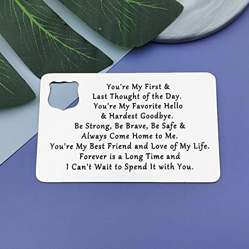 Boyfriend Husband Gifts from Girlfriend Wife Anniversary Wallet Insert Card for Men Fathers Day Gift for Police Officers Engraved Wallet Insert Card for Boyfriend Police Officer Retirement Gifts4