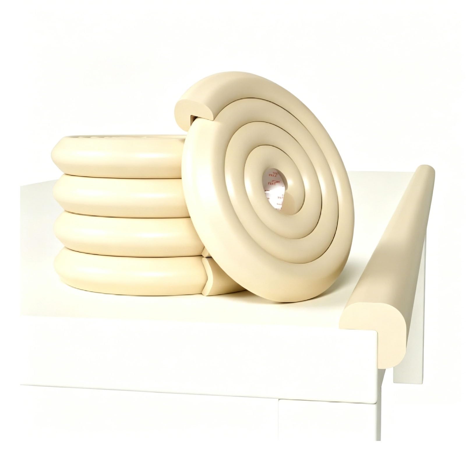 YPIOUREN Foam Edge Protectors, Guards Proof Foam Padding, Foam Corner Guards, for Coffee Tables, Desks(Beige,500cm (196.9 in))