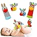 Neonato Sonaglini Sensoriali per Bambini, 4 Pezzi Baby Rattle Calzini da Polso Simpatici Animaletti Giochi Neonato Montessori Sonaglio in Morbido Peluche Regalo per Neonati Neonato 0-12 mesi Xaena