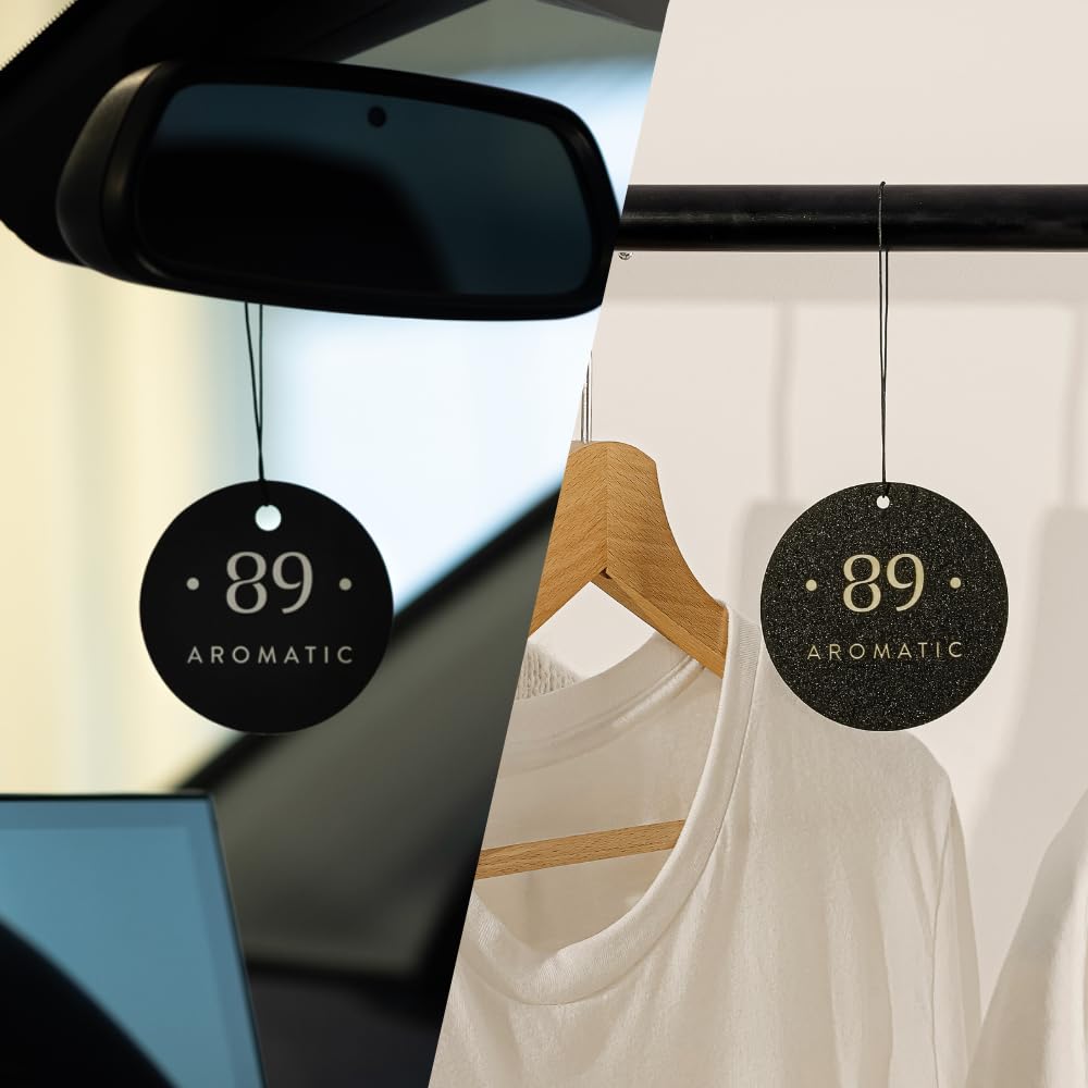 Aromatic •89• Auto Lufterfrischer 1er-Pack – Autoduft & Duftbaum mit Jasmin, Kaffee & Vanille – Hängende Duftkarten, Auto Duft & Autoparfum, langanhaltend Premium-Duft, Geruchsentferner bis 20 Tage Auto & Motorrad