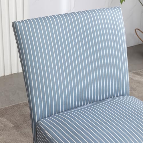 Roundhill Furniture Botticelli Blue Stripe Upholstered Slipper Accent Chair by Roundhill Furniture - Image 8