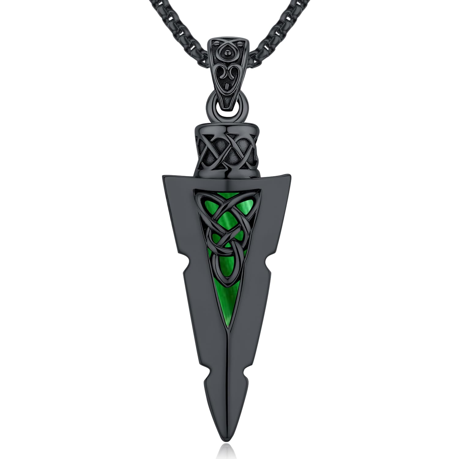 Collana Vichingo, Martello di Thor/Odino/Valknut/Corvo di Ciondolo in argento sterling 925, Collana Rune Nordiche Gioielli Amuleto Regali per Uomini Donne