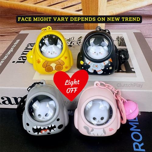 Image of Luminous Cute Animal Backpack Keychain | Glowing Cat, Bear & Kitten Bag Charm Pendant with Bell | Mini Night Light Schoolbag Keyring for Kids Girls Decoration (Mini Bag Keychain)
