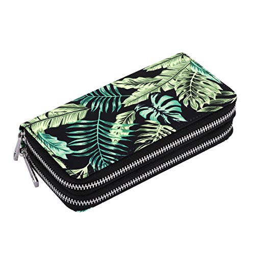Image of XEYOU Double Zipper Long Clutch Wallet Cellphone Wallet for Women with Removable Wristlet Strap for Credit Card, Cash, Coin, Bill