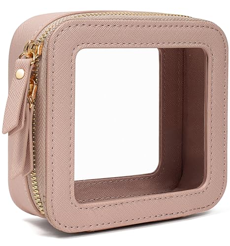 Image of Small Clear Makeup Bag for Purse,Cute Travel Cosmetic Case Bag(Mini Nude)