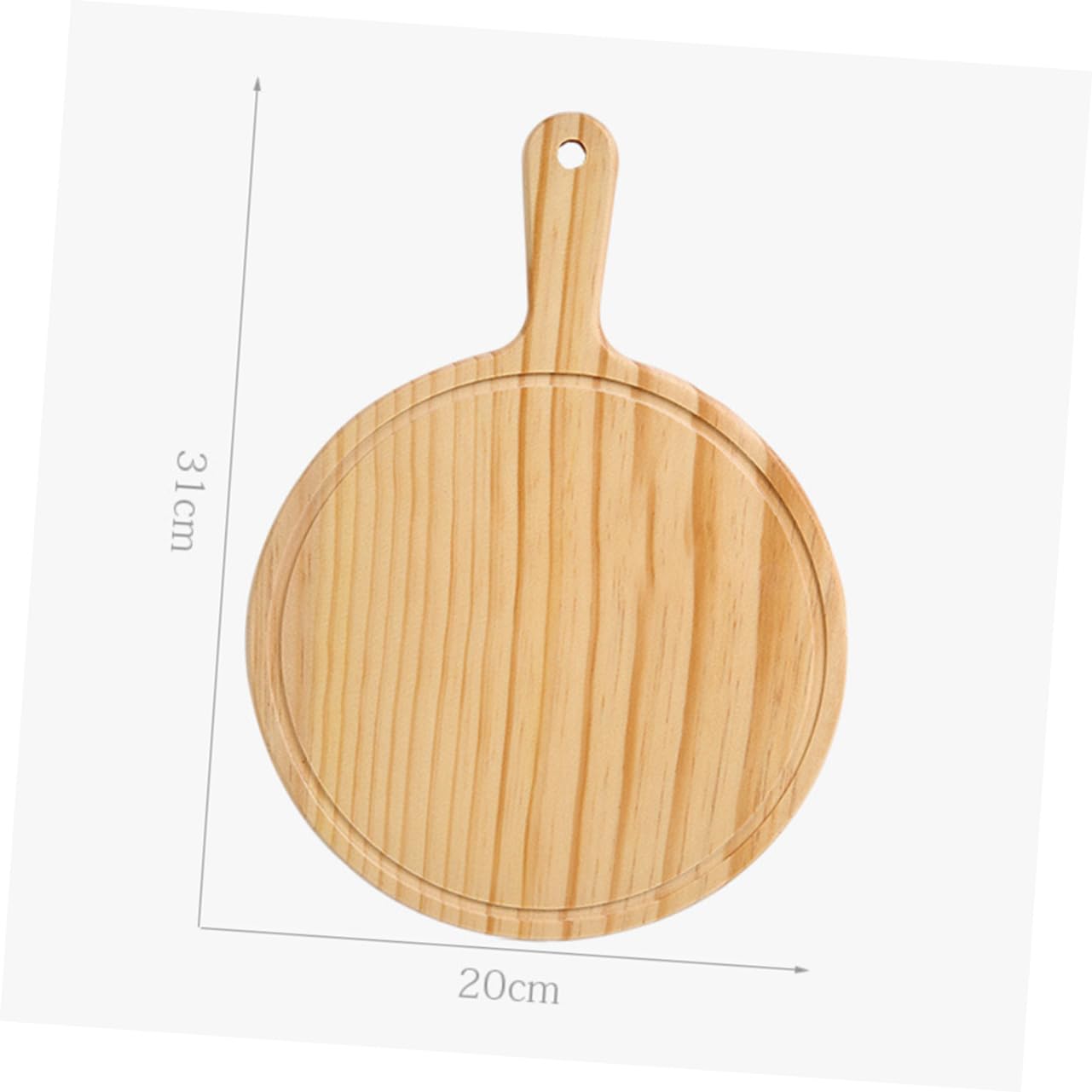 PRETYZOOM Wooden Pizza Tray Round Saucer Pizza Platter Easy to Clean for Home Restaurant Use