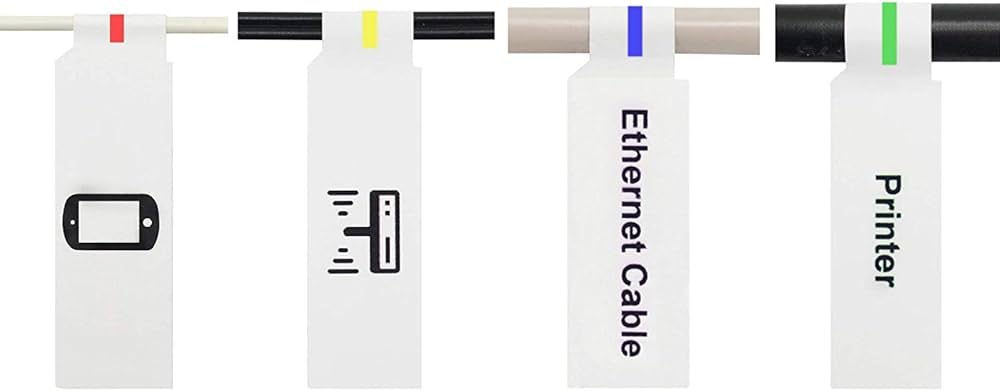 Mr-Label® Inkjet & Laser Printer Support Waterproof Cable Label - Letter Sheet - Self-Adhesive & Durable - with Print Tool (10 Sheets, 300 Labels, ...