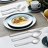 LIANYU 48-Piece Matte Silverware Set with Steak Knives, Stainless Steel Flatware Cutlery Set for 8, Square Eating Utensils Tableware Include Forks Knives Spoons, Dishwasher Safe