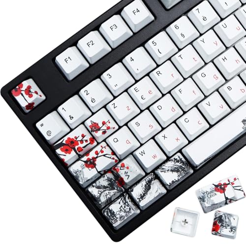 Keycaps PBT Plum Blossom MOLGRIA: set durable ISO pour switchs Cherry MX