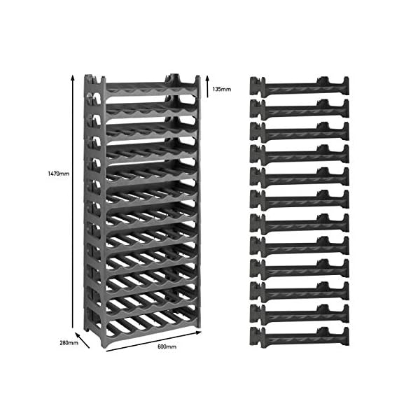 Grizzly Wine Rack for 36 or 72 Bottles Stackable Bottle Shelf - Image 3