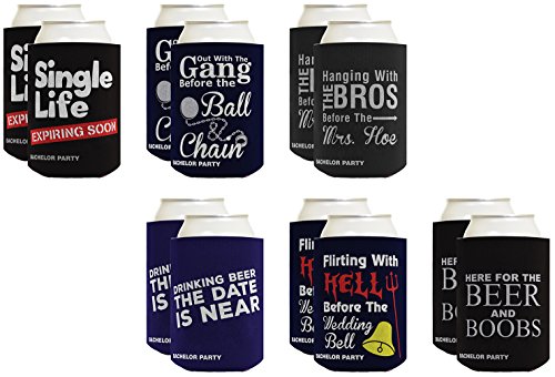 Bachelor Party Favors for Men Bachelor Party Coolie Gift Bundle Wedding Party 12-Pack Drink Can Coolers Party Pack