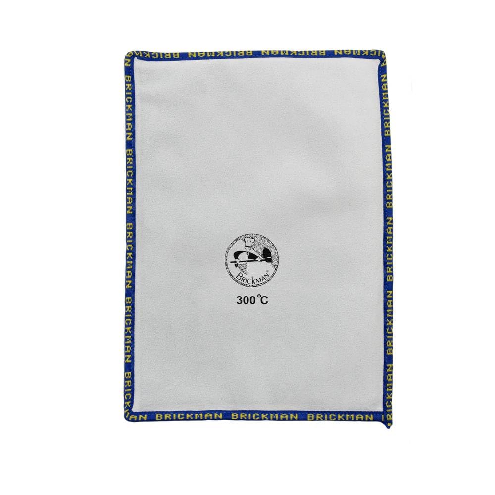 Maniques de cuisson professionnelles en cuir tannage spécial, résistantes jusqu'à 300 °C, disponibles en 18 x 25 cm et 25 x 35 cm, totally exempte d'amiante